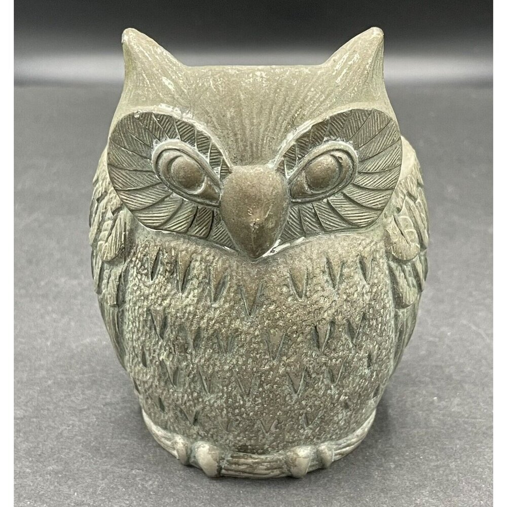 Vintage F B Rogers Silver Plated Owl Planter Small Planter with Inner Plastic